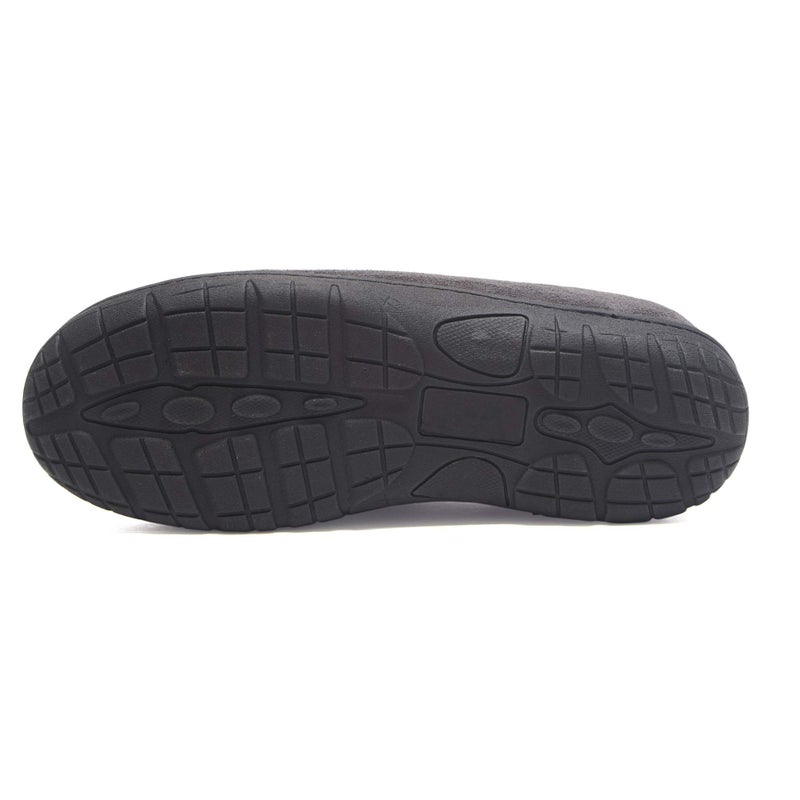 Hanes Men's Moccasin Slipper House Shoe With Indoor Outdoor Memory Foam Sole Fresh Iq Odor Protection, Grey, Large - Image 4